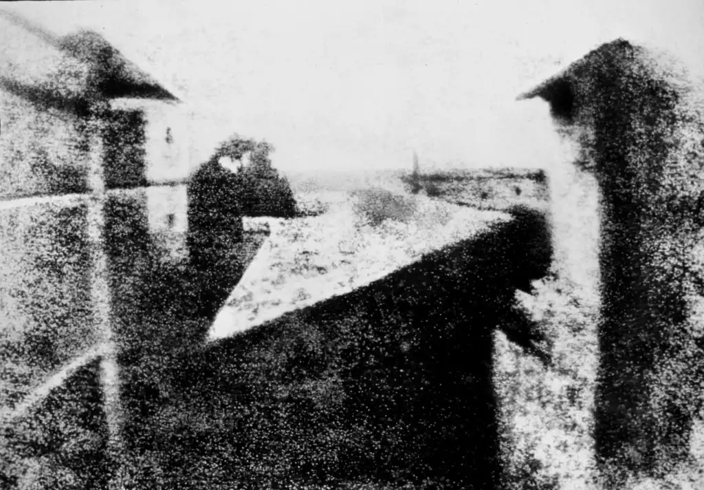 The first photograph taken by Joseph Nicéphore Niépce in 1825